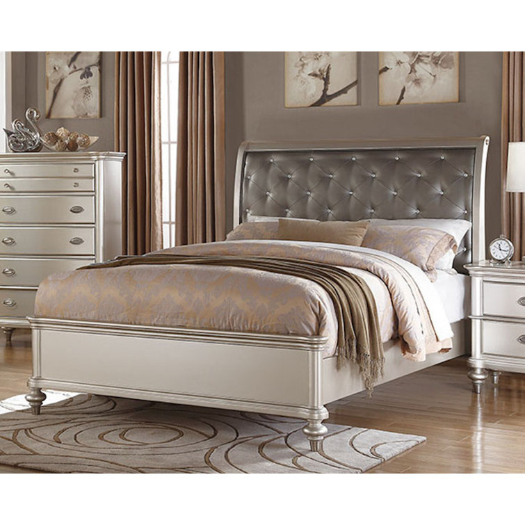 Kamrun Vegan Leather Sleigh Bed Rosdorf Park Size Queen